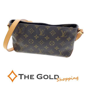 Louis Vuitton Trotteur Monogram Canvas Shoulder Bag Brown